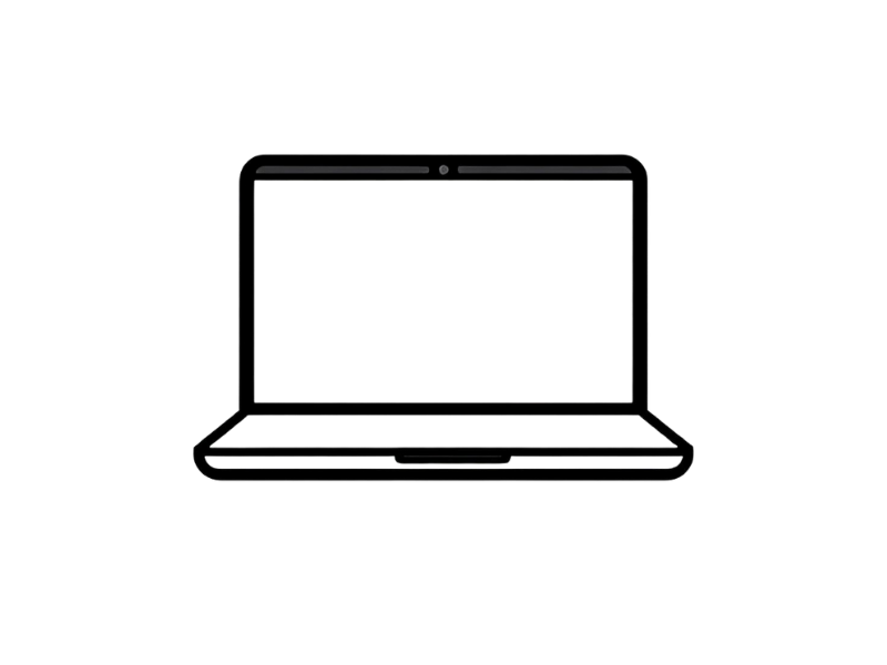 Icône représentant un ordinateur portable, symbole d’accompagnement à distance